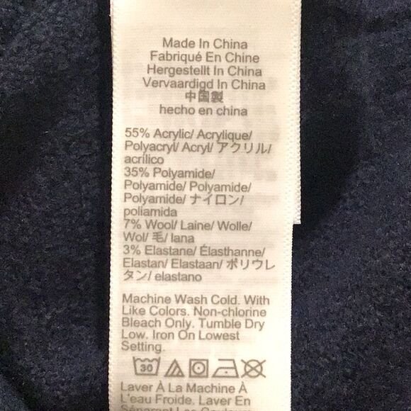 J. Crew Factory Teal Navy Colorblock Quarter Zip Soft Yarn Pullover Sweater - Picture 13 of 16